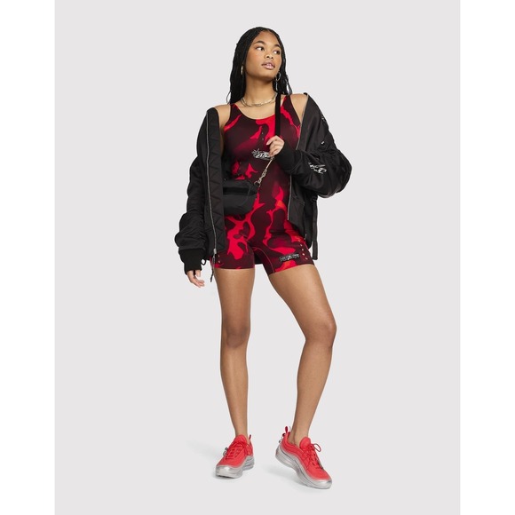 Nike x Megan Thee Stallion MTS Bodysuit Women's Size Small Red Black Silver NWT - Picture 6 of 10